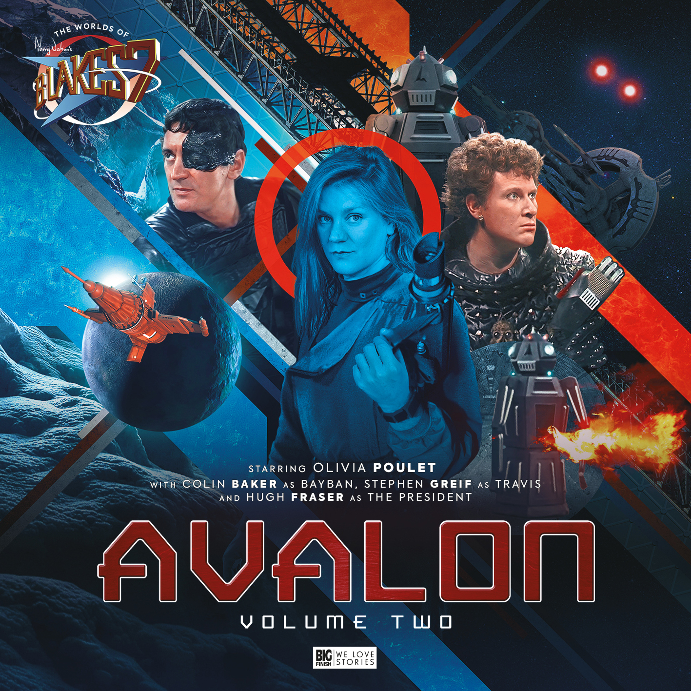 B7WB7AVALON02_slipcase_1417SQ Avalon Volume 2. Cover by Tom Newsom. (c) Big Finish Productions Blake's 7 Doctor Who Sixth Doctor Colin Baker Bayban Travis
